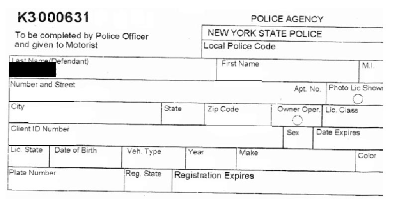 Top of New York Speeding Ticket