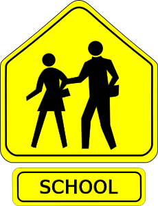 School Zone sign.