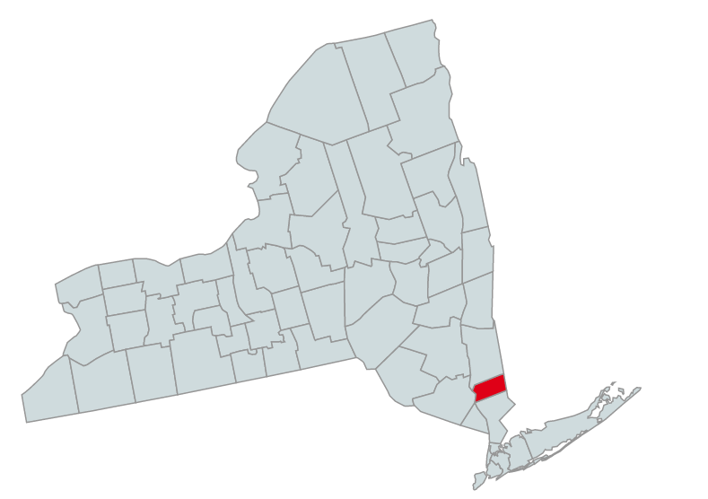 Map of New York Counties Highlighting Putnam