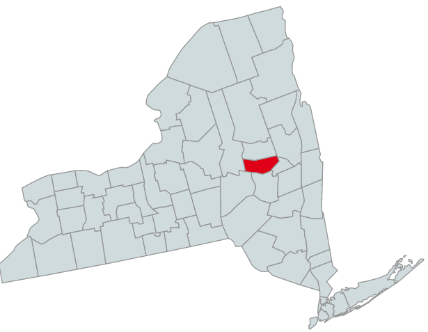 Map of New York Counties Highlighting Montgomery